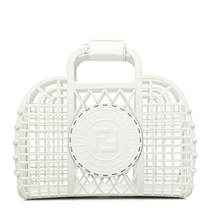 Fendi Recycled Plastic Vitello Liberty Matte Small Fendi Basket White Ice 1 of 9