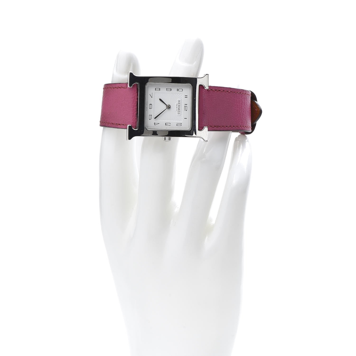 Hermes Stainless Steel Chevre Mysore 26mm Heure H Hour Quartz Watch Rose Tyrien 2 of 9