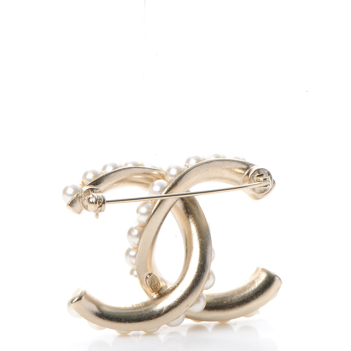 Pearl CC Brooch Gold