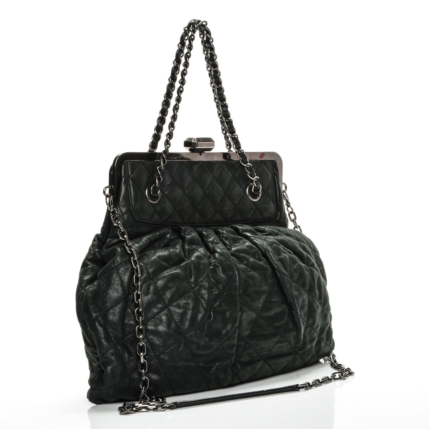 Chanel Iridescent Calfskin Chic Quilt Frame Tote Black 3 of 10