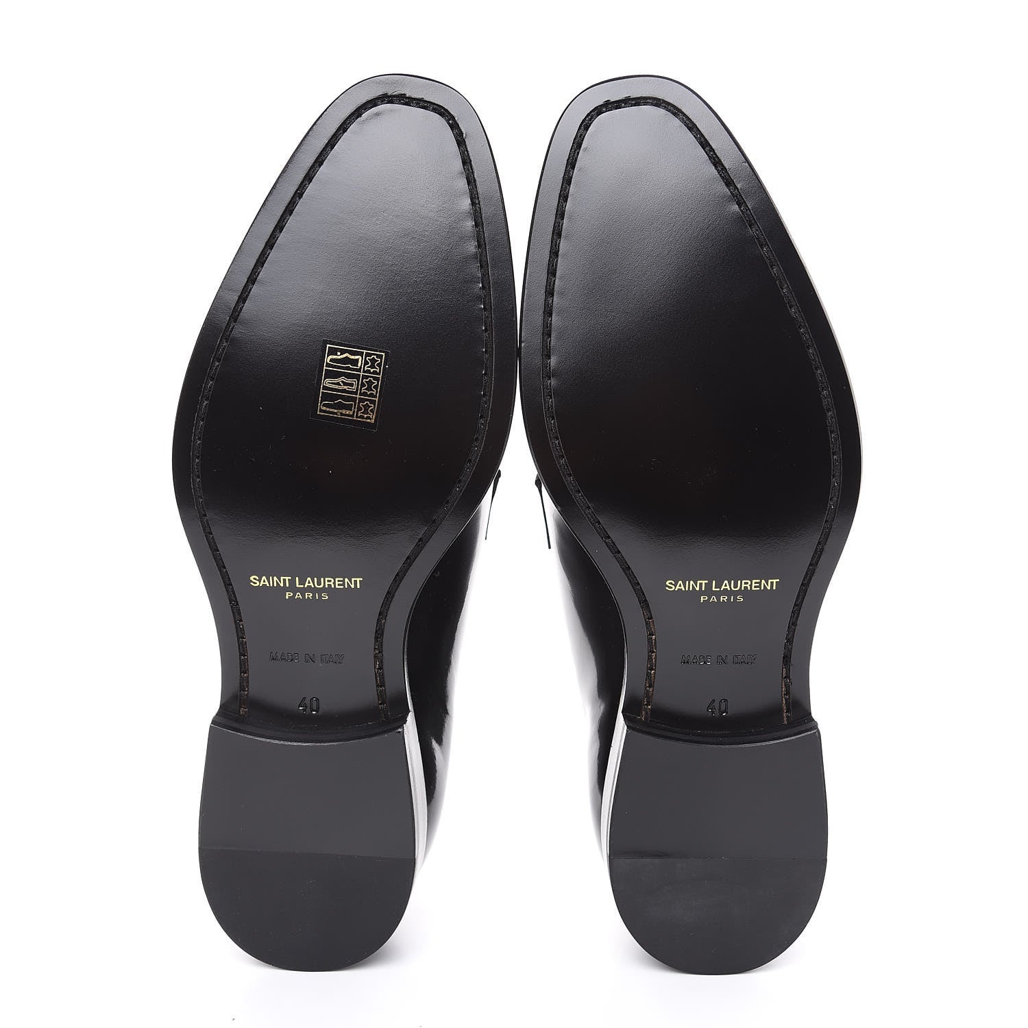 Saint Laurent Patent Calfskin Dylan 20 Lu Lace Up Oxfords 40 Black 5 of 9
