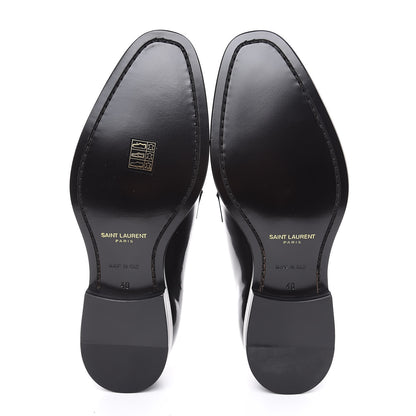 Saint Laurent Patent Calfskin Dylan 20 Lu Lace Up Oxfords 40 Black 5 of 9