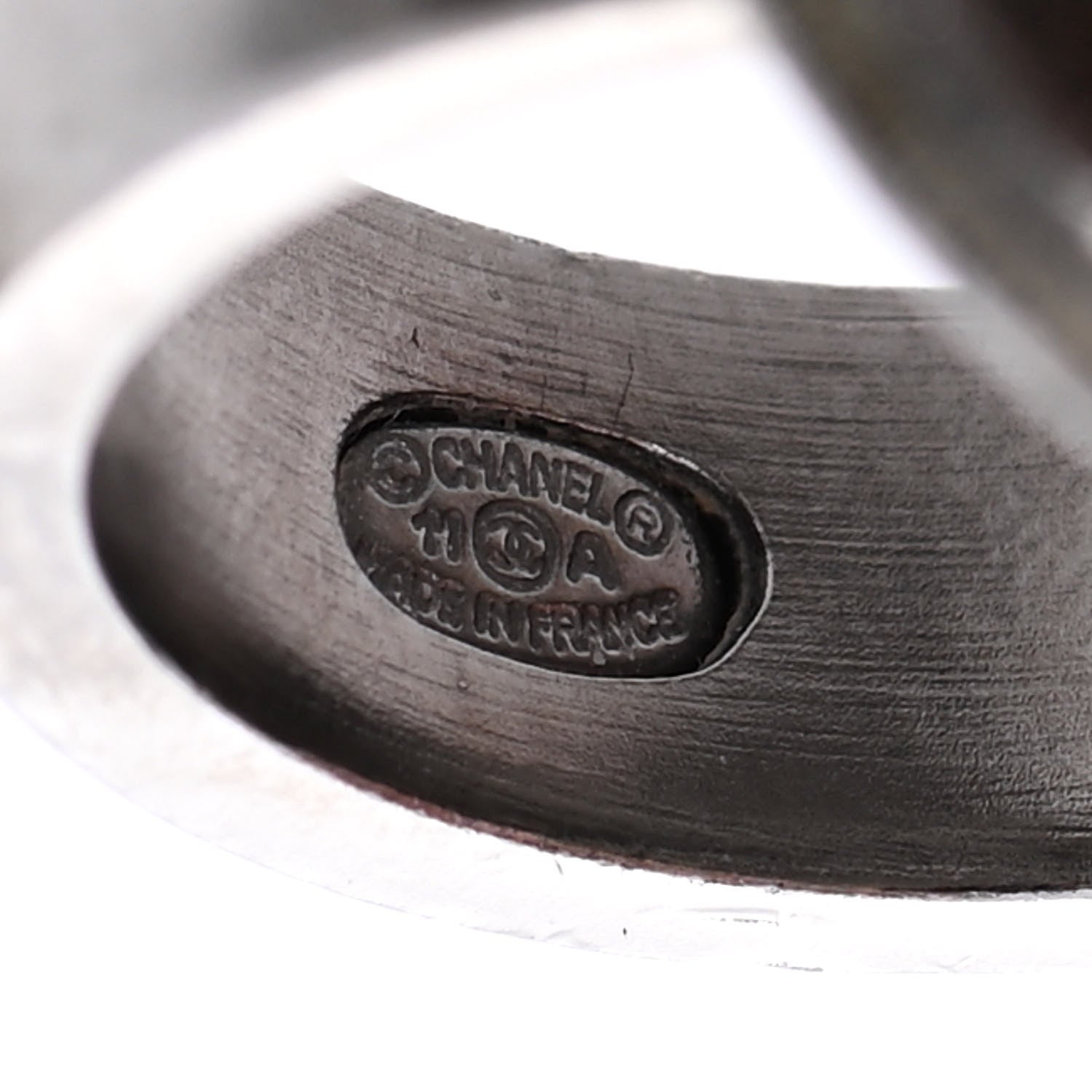 Chanel Resin Metal CC Ring Black 4 of 5