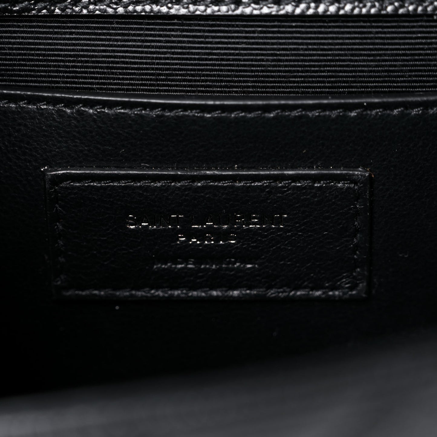 Grain De Poudre Textured Mixed Matelasse Triquilt Small Monogram Satchel Black