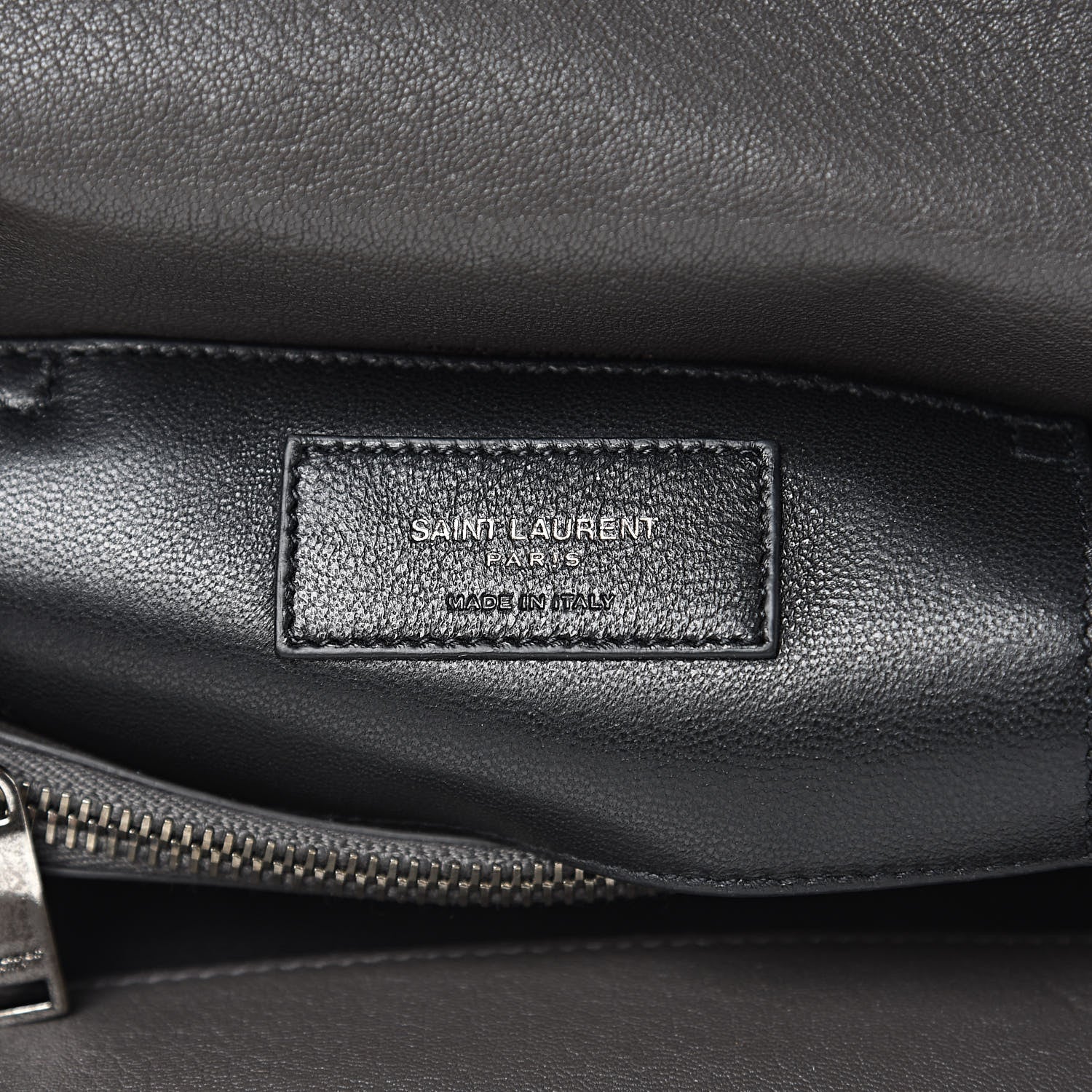 Saint Laurent Sheepskin Matelasse Chevron Monogram Medium College Bag Light Coal 6 of 12