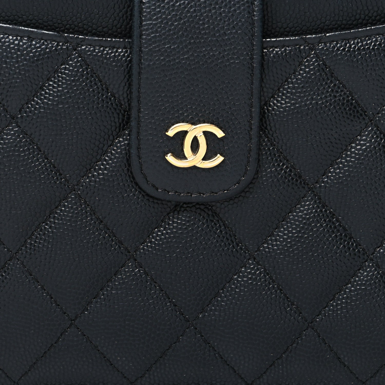 Chanel Caviar Quilted Classic Strap Pouch Black 10 of 10