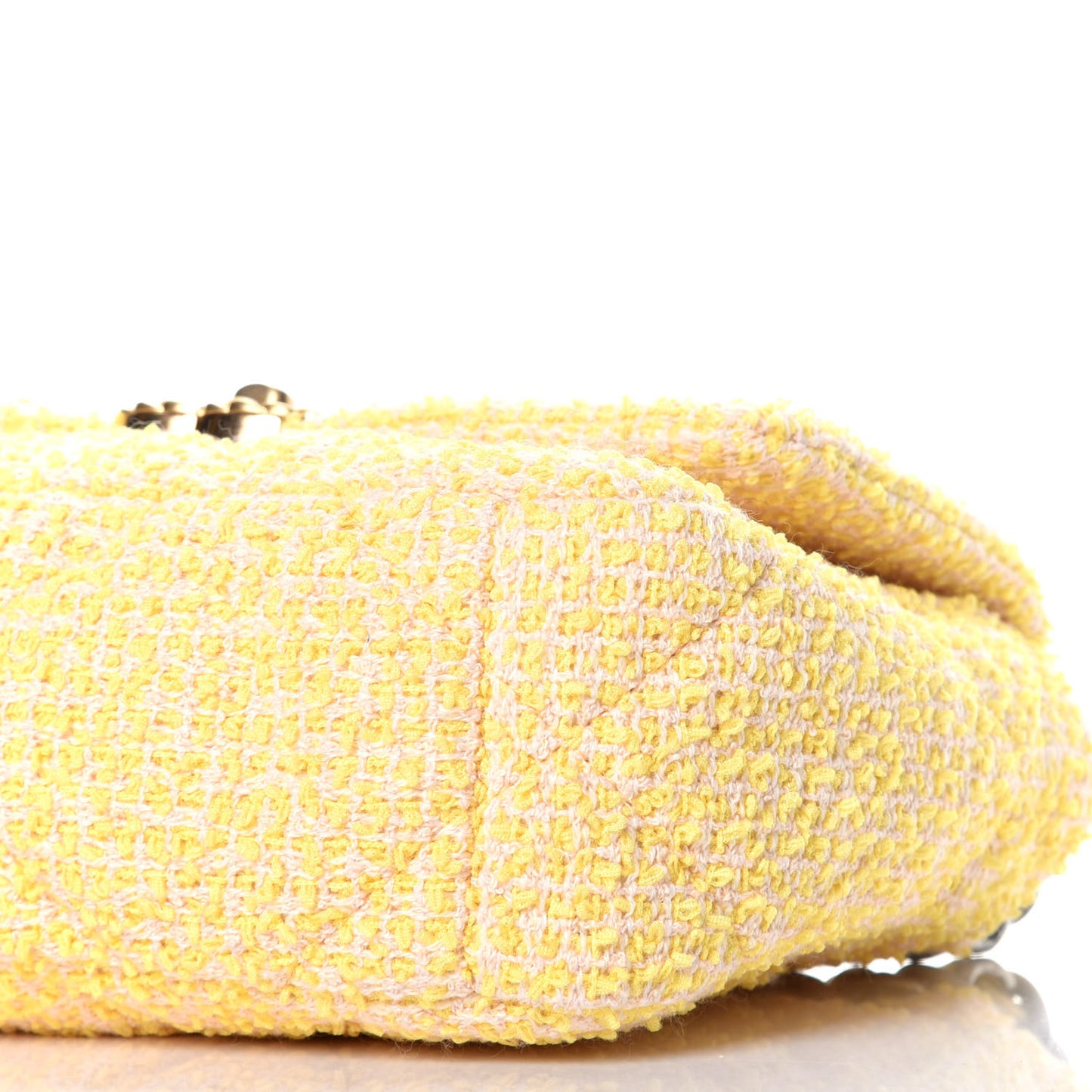 Tweed Quilted Medium Chanel 19 Flap Yellow Pink