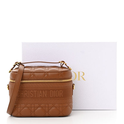 Christian Dior Lambskin Cannage Small Diortravel Vanity Case Cognac 10 of 10