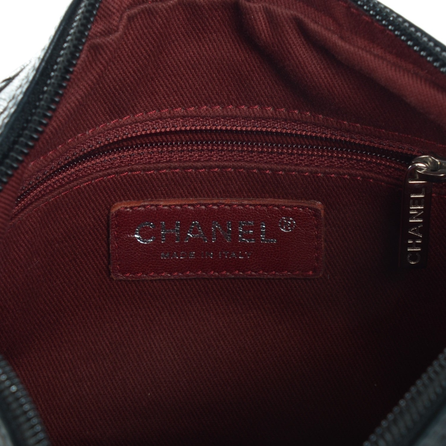 Chanel Aged Calfskin Quilted Cotton Club Pochette Black 6 of 7
