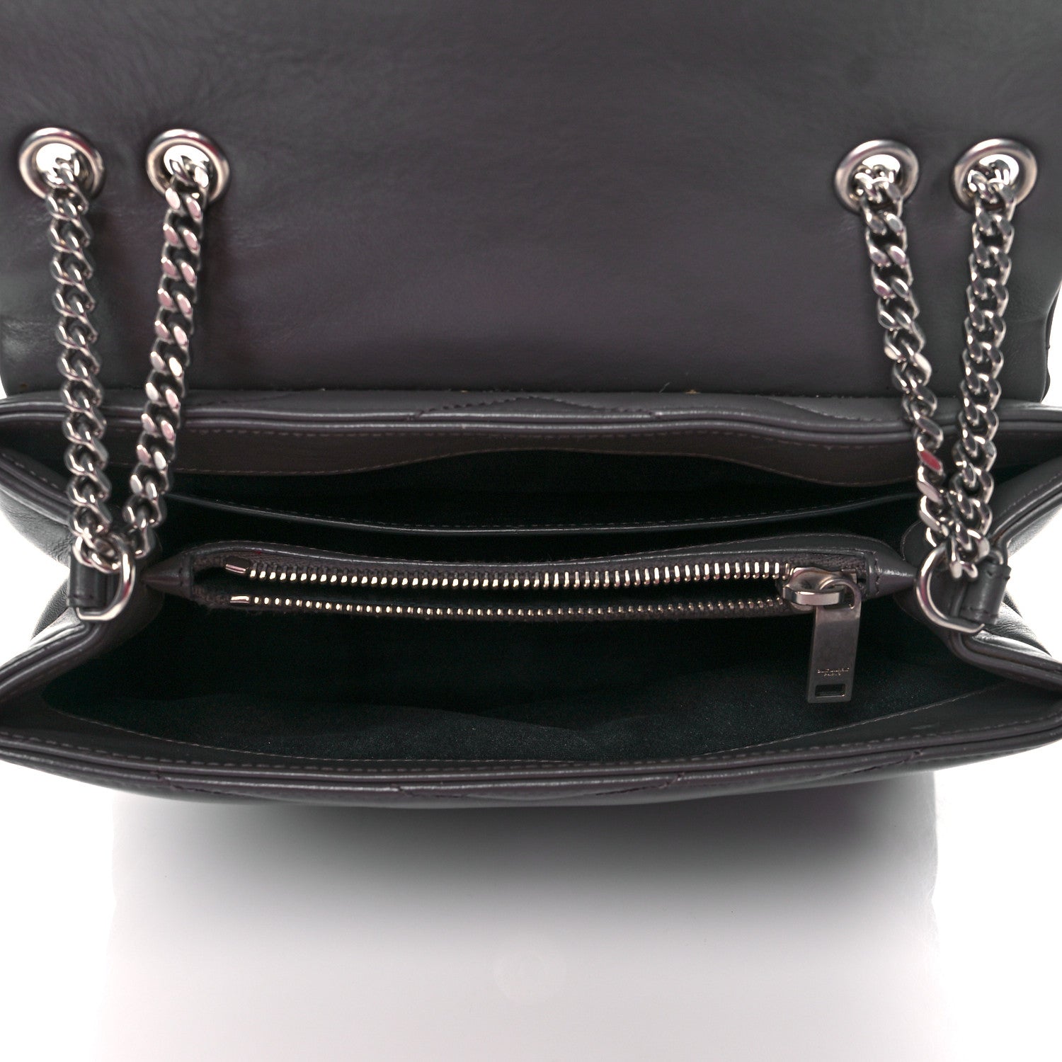 Saint Laurent Calfskin Y Quilted Monogram Small Loulou Chain Satchel Earth 5 of 10