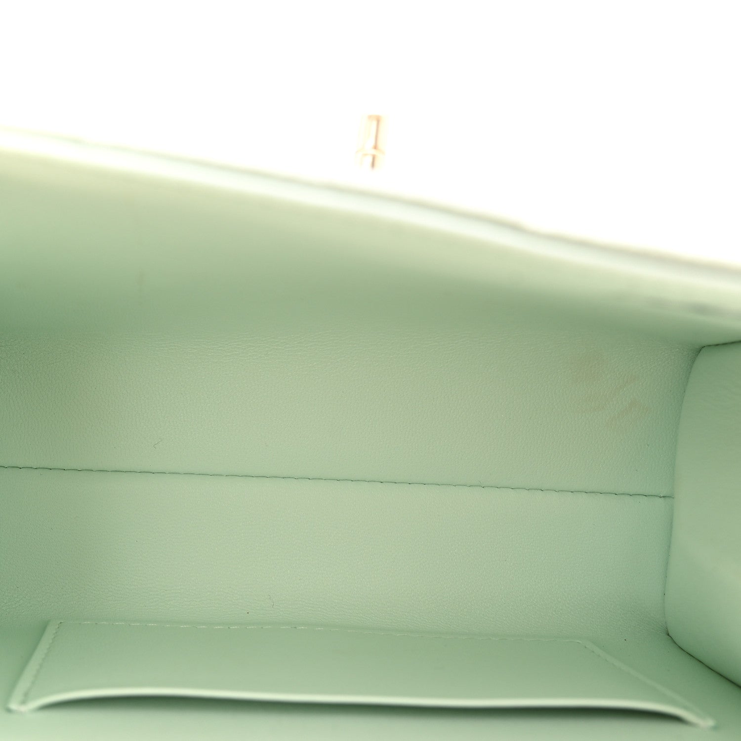 Chanel Caviar Quilted Retro Twist Top Handle Clutch Light Green 5 of 11