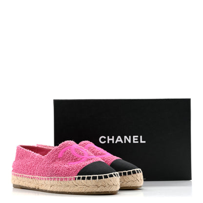 Chanel Fabric Grosgrain CC Espadrilles 38 Dark Pink Black 11 of 11