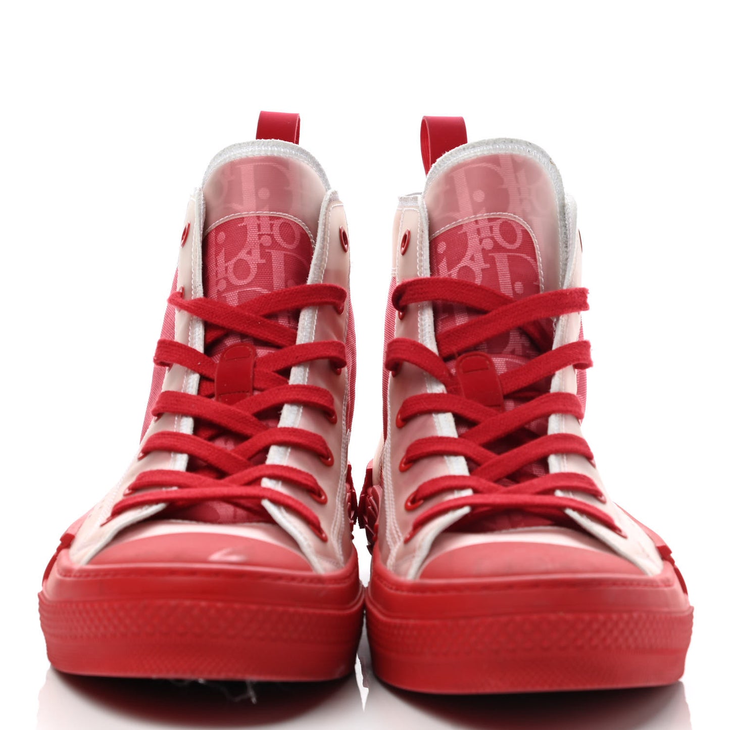 Technical Canvas Oblique Mens B23 High Top Sneakers 42 Bordeaux Rouge