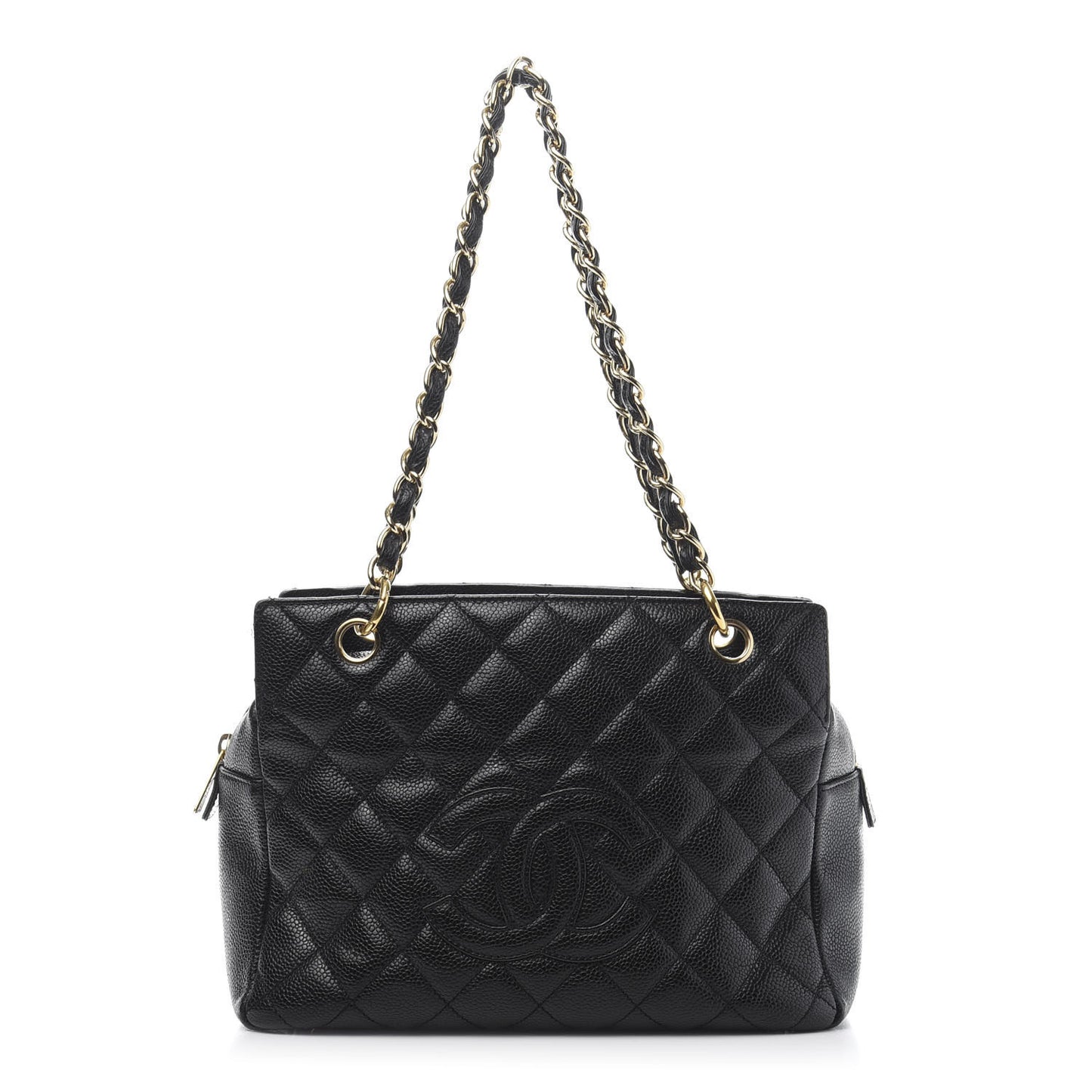 Caviar Quilted Petit Timeless Tote PTT Black
