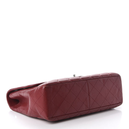 Chanel Caviar Quilted Jumbo Single Flap Bijoux Chain Red 4 of 21