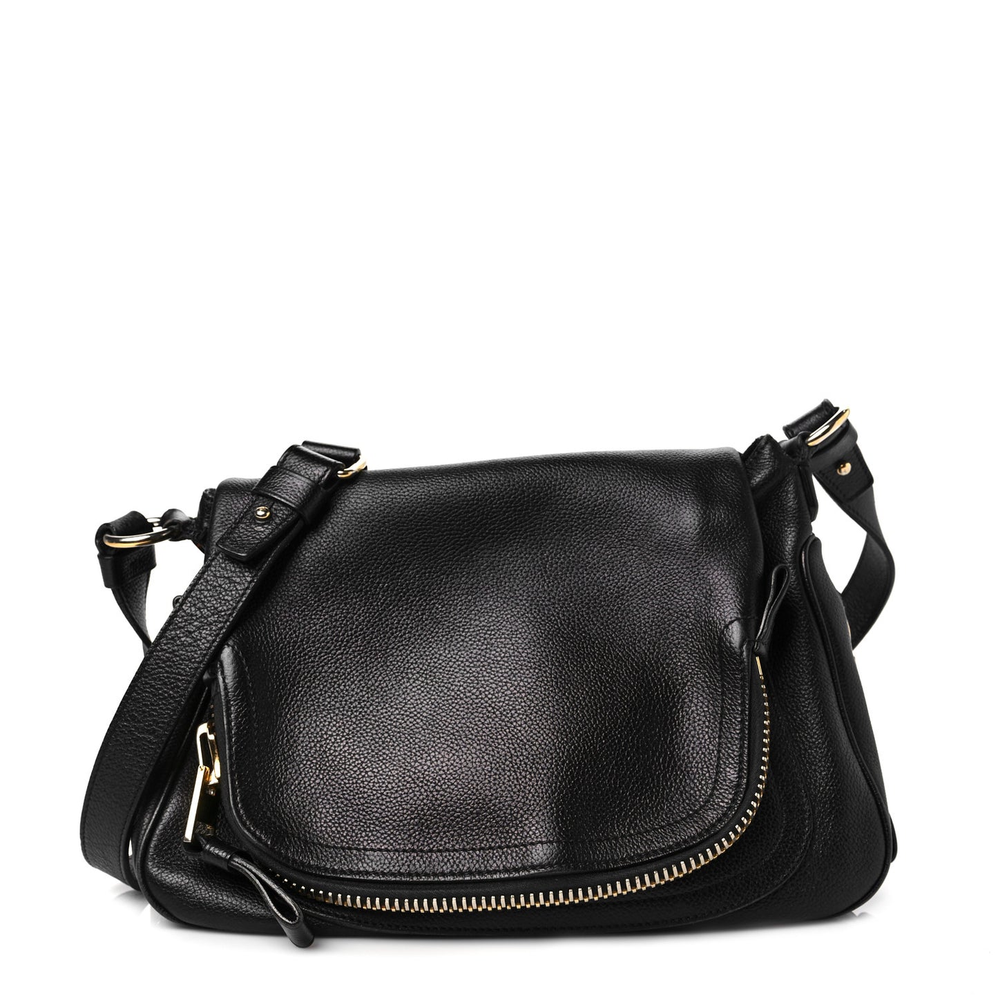Grained Calfskin Medium Jennifer Crossbody Bag Black