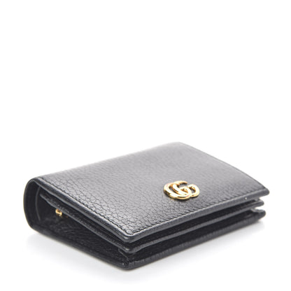 Gucci Pebbled Calfskin GG Marmont Card Case Black 4 of 7