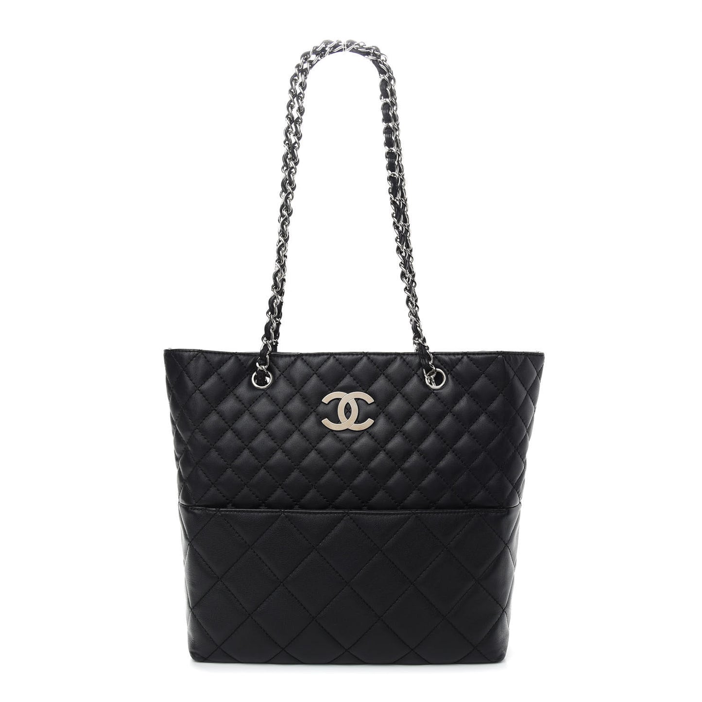 Calfskin Quilted In The Business North South Tote Black