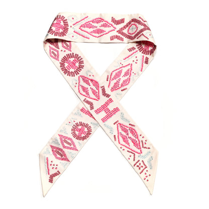 Hermes Silk Kelly En Perles Twilly Creme Framboise 1 of 4