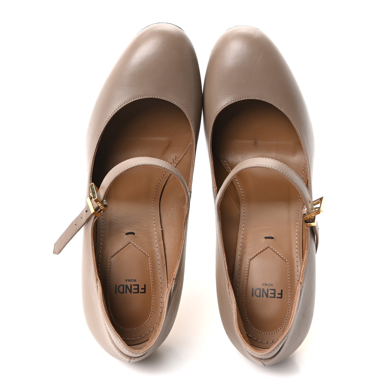 Fendi Vitello Delfina High Heel Pumps 37 Tortora 2 of 10