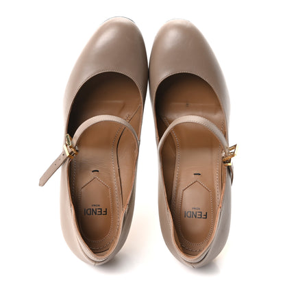 Fendi Vitello Delfina High Heel Pumps 37 Tortora 2 of 10