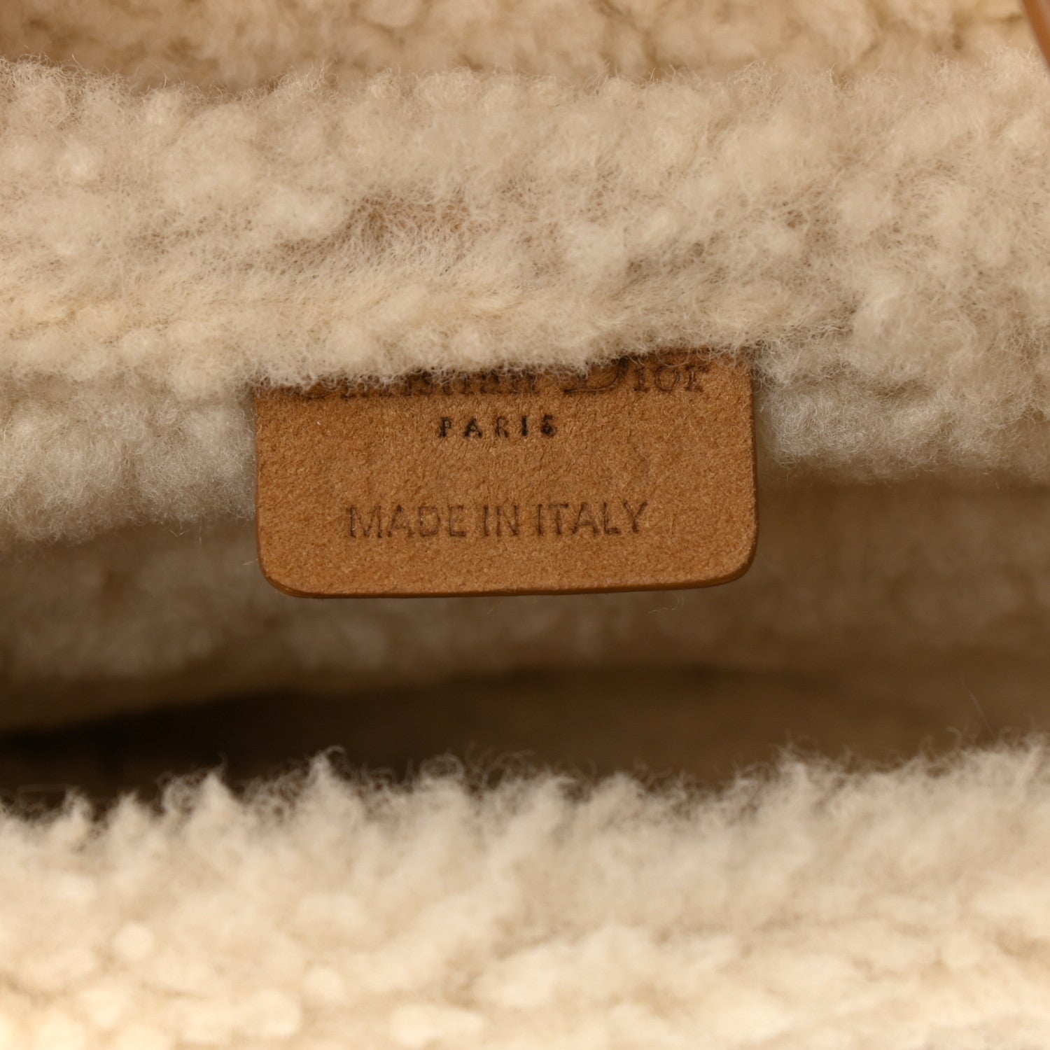 Christian Dior Shearling Saddle Bag Camel 6 of 10