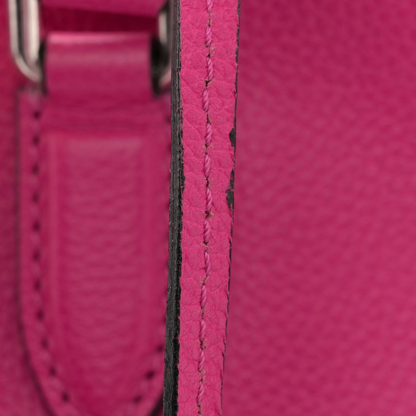 Pebbled Calfskin Small Skull Padlock Zip Around Tote Bouganville