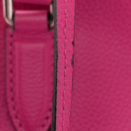 Alexander McQueen Pebbled Calfskin Small Skull Padlock Zip Around Tote Bouganville 14 of 18