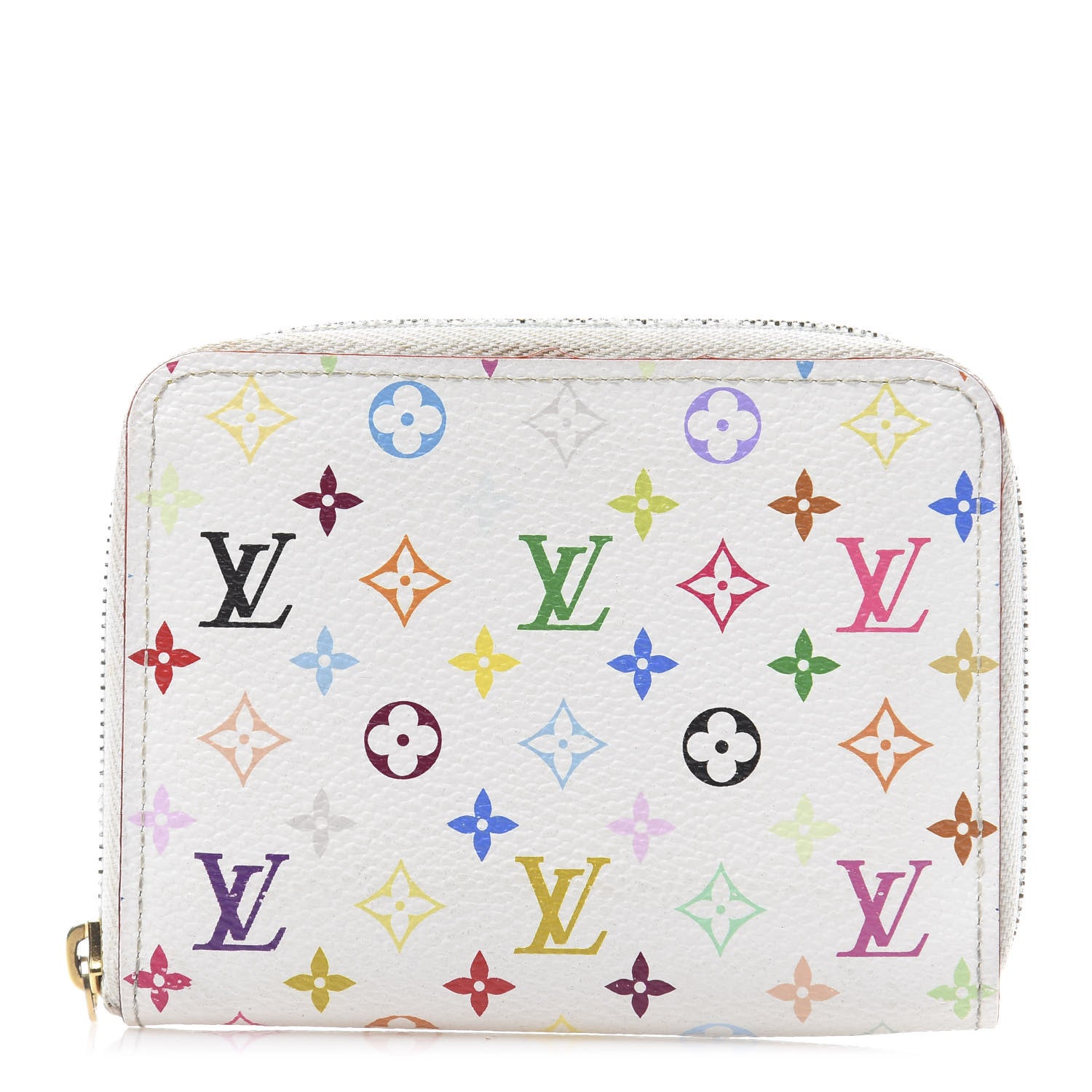 Louis Vuitton Monogram Multicolor Zippy Coin Purse Wallet White 1 of 6