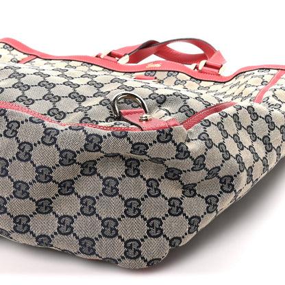 Gucci Monogram Abbey Tote Navy Red 10 of 10