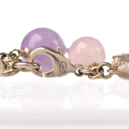 Chanel Pearl Beaded Crystal Star CC Bracelet Purple Gold 4 of 4