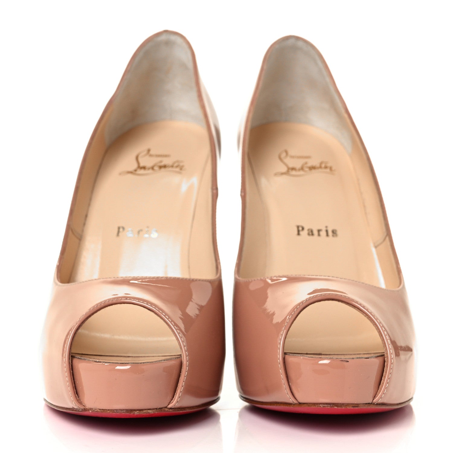 Christian Louboutin Patent New Very Prive 120 Pumps 37 Nude 2 of 9