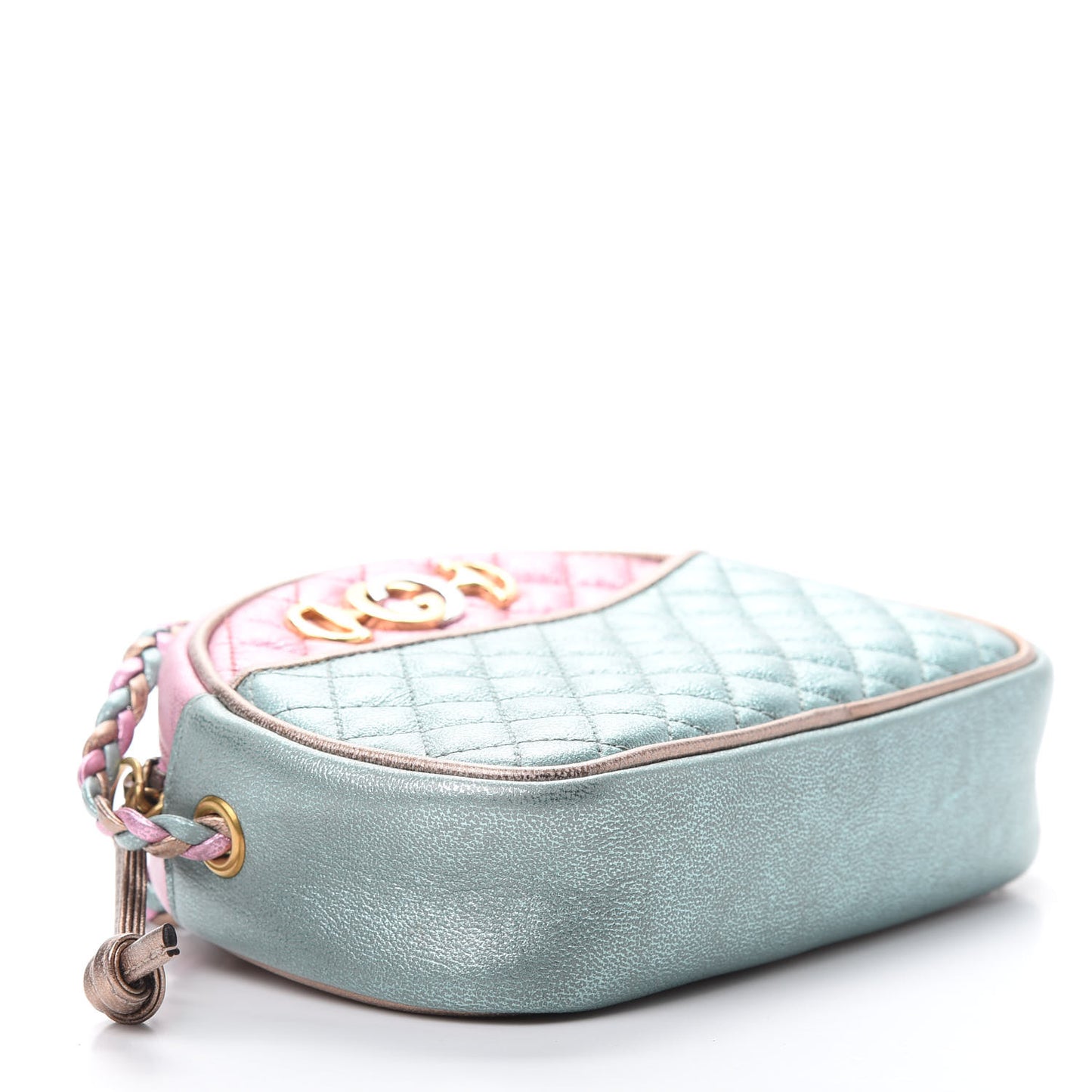 Laminated Nappa Trapuntata Mini Zumi Dome Shoulder Bag Rosa Lago Rame
