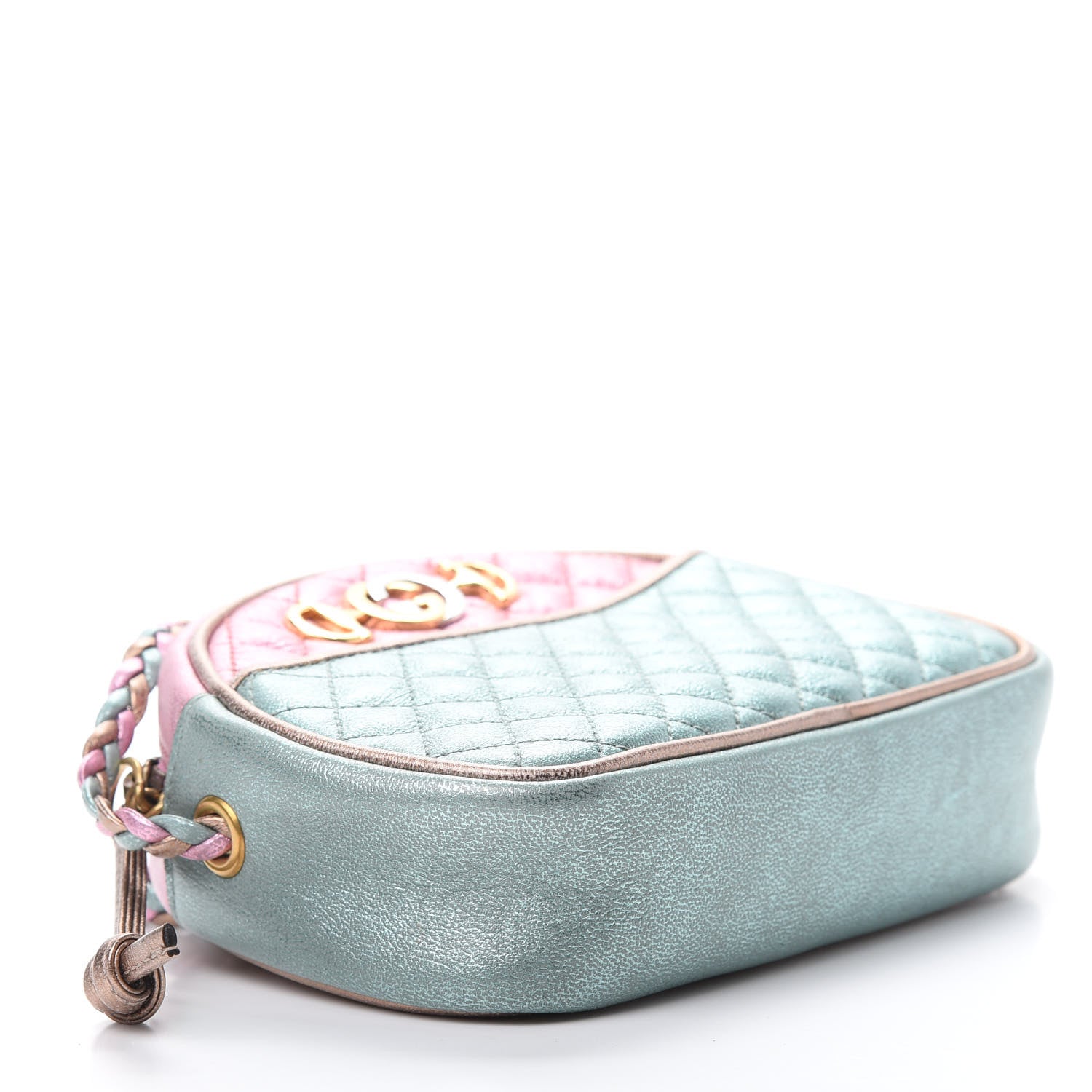 Gucci Laminated Nappa Trapuntata Mini Zumi Dome Shoulder Bag Rosa Lago Rame 4 of 10
