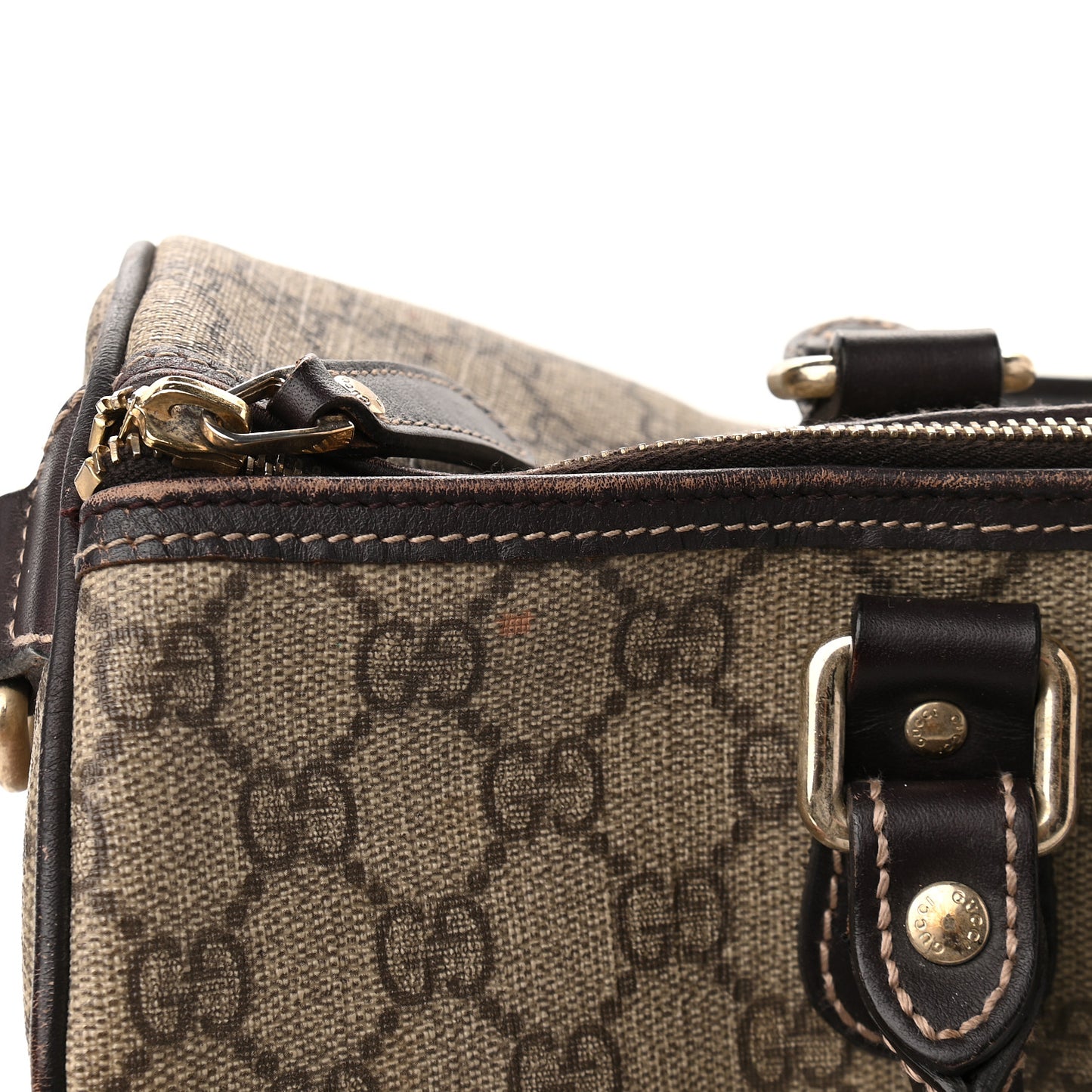 GG Plus Monogram Web Medium Joy Boston Dark Brown