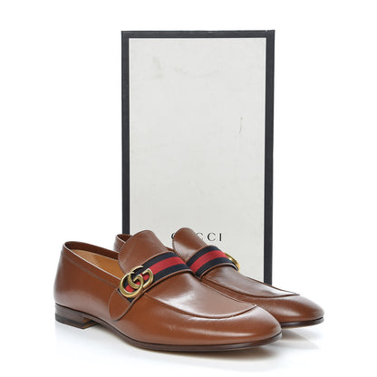 Gucci Goatskin Web Mens GG Loafers 11.5 Cuir 10 of 10