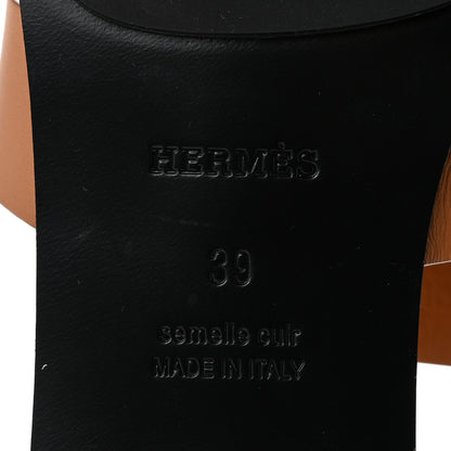 Hermes Calfskin Womens Galerie Sandals 39 Gold 7 of 10