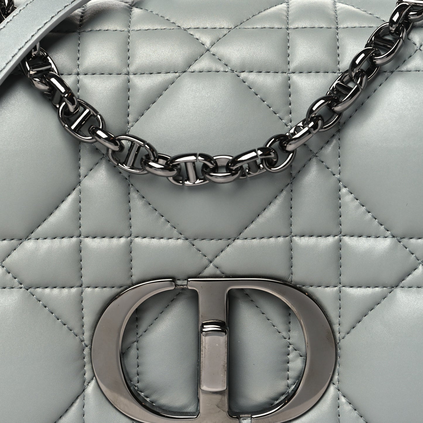 Calfskin Macrocannage Medium Caro Bag Iron Grey