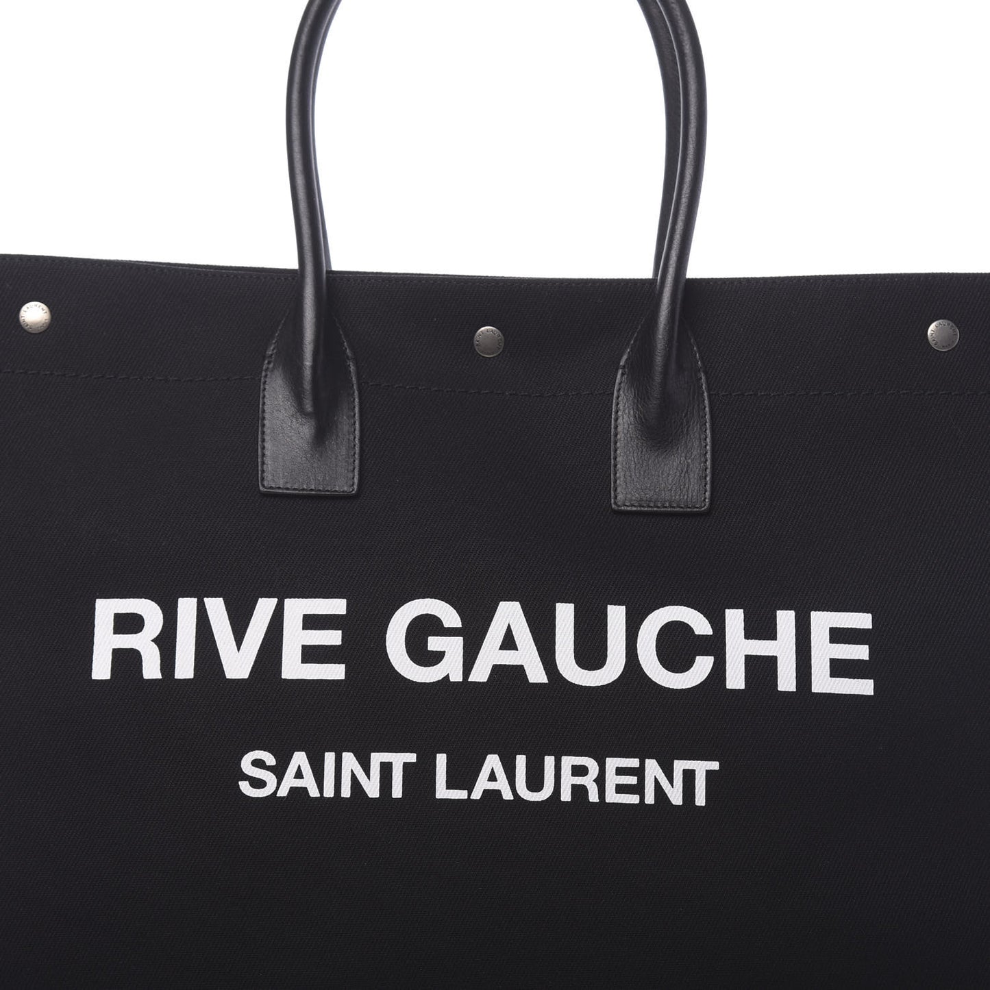 Linen Calfskin Rive Gauche Tote Black