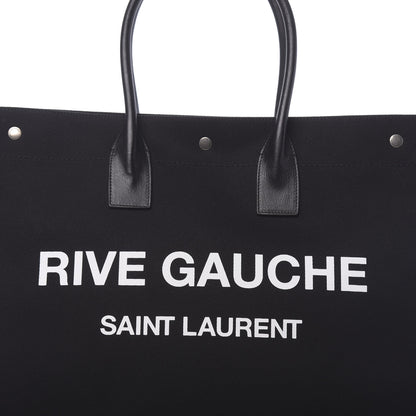 Saint Laurent Linen Calfskin Rive Gauche Tote Black 7 of 9