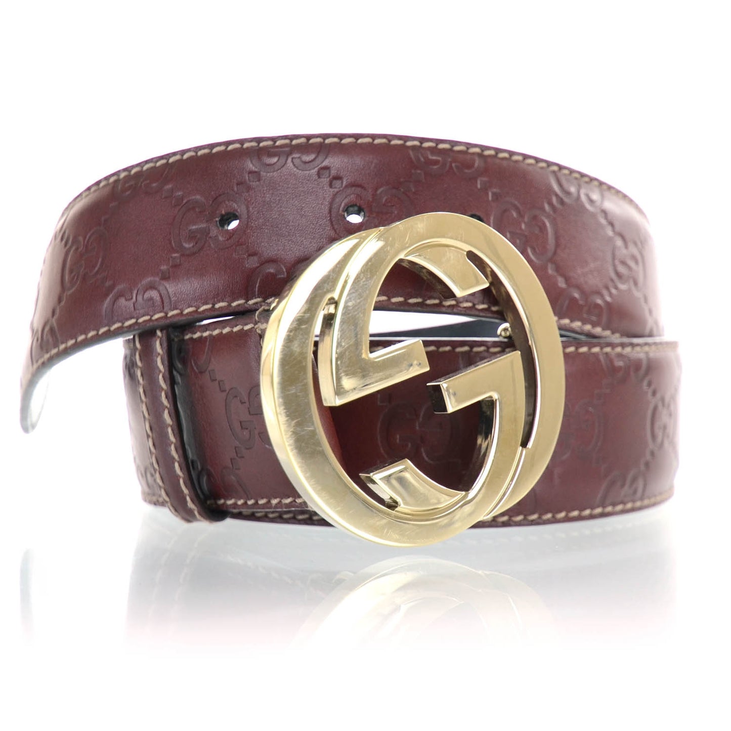 Guccissima GG Belt 85 34 Dark Red