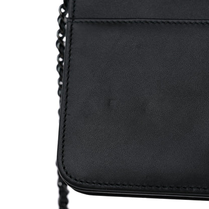 Chanel Calfskin Painted Chevron Embossed Boy Wallet On Chain WOC Black 12 of 12