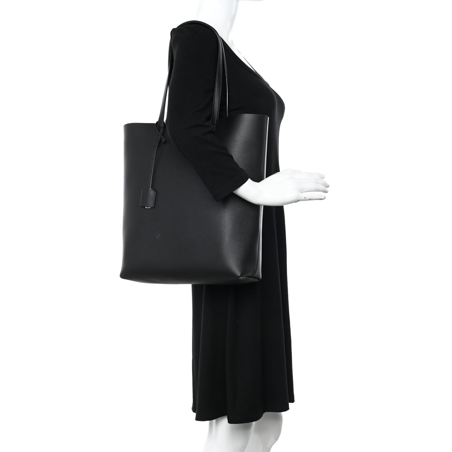Calfskin North-South Shopping Tote Black