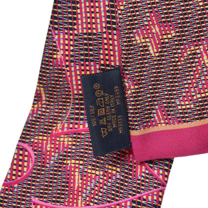 Louis Vuitton Silk Monogram Damier Pop Print Bandeau Pink 4 of 4