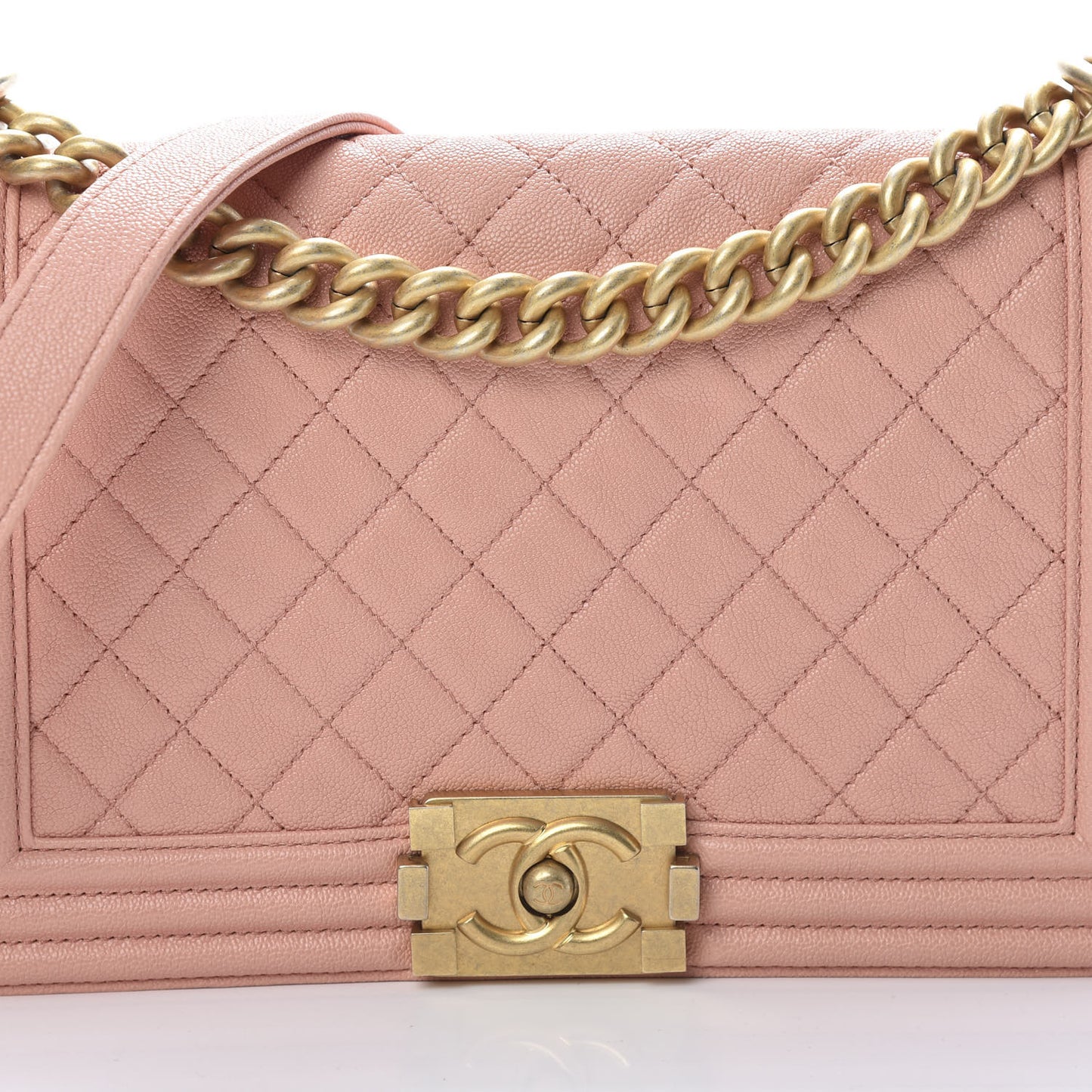 Caviar Quilted Medium Boy Flap Pink