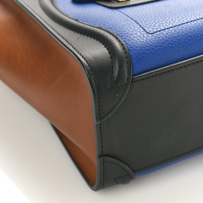 Celine Smooth Drummed Calfskin Nano Tri-Color Luggage Indigo 7 of 10
