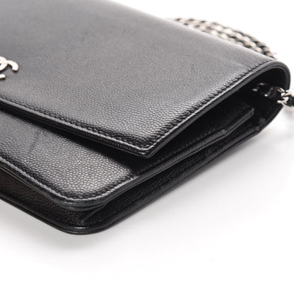 Chanel Caviar Sevruga Wallet On Chain WOC Black 15 of 22