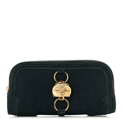 Burberry Prorsum Grainy Nubuck Alma Owl Clutch Indigo Green 1 of 8