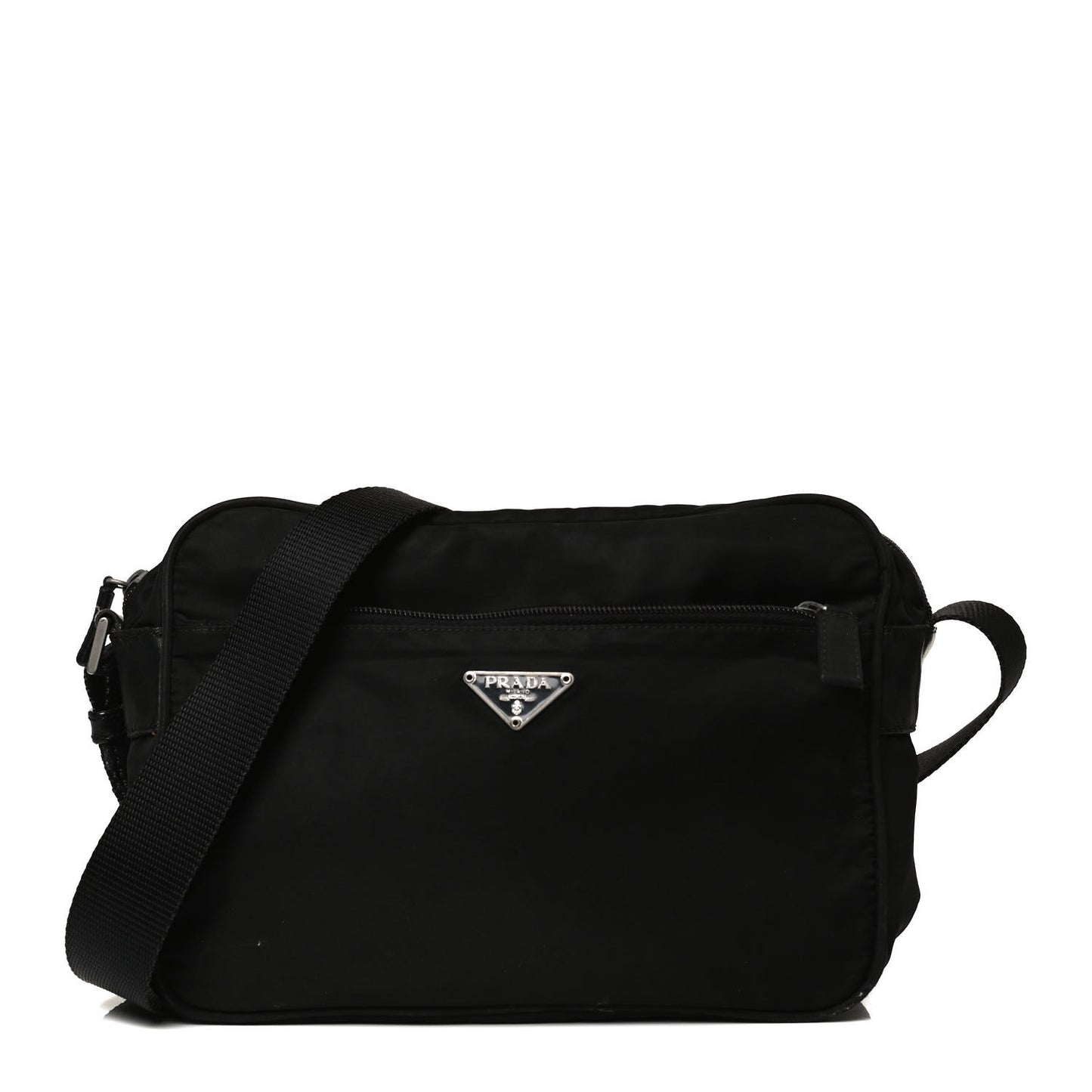 Nylon Tessuto Messenger Bag Black