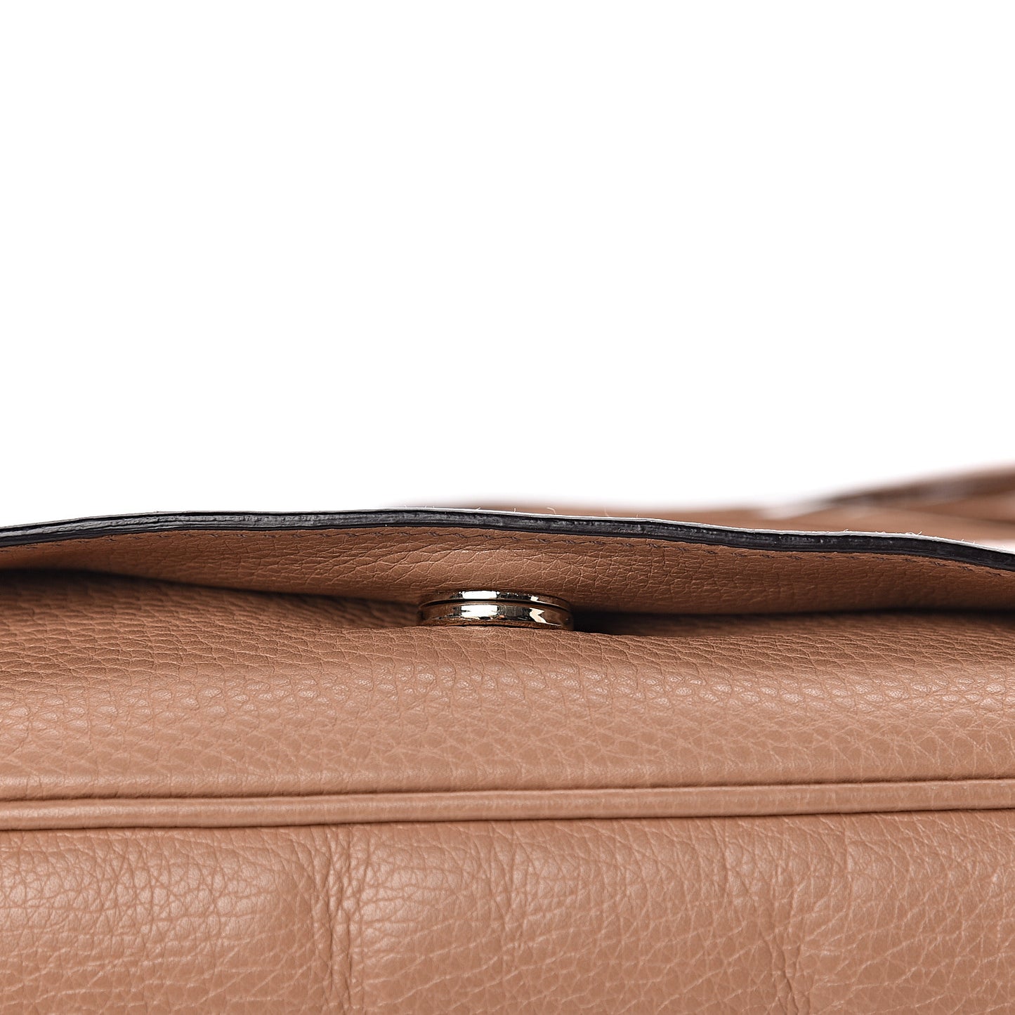 Pebbled Calfskin Medium Soho Flap Crossbody Camelia